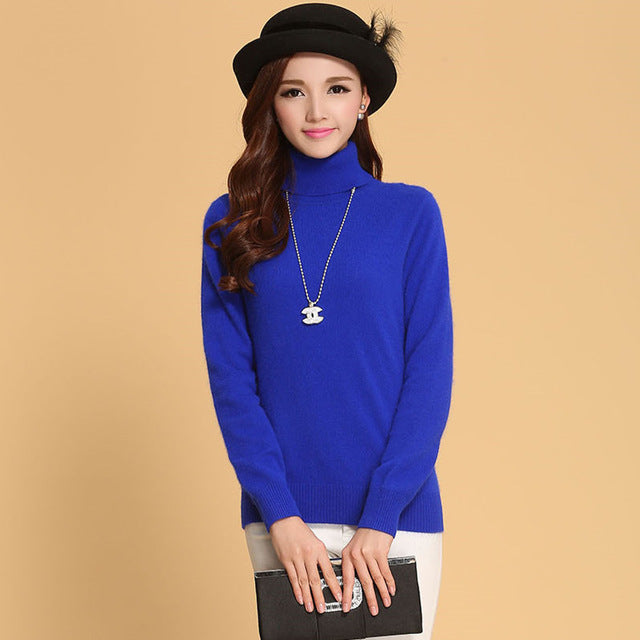 zocept Women's Cashmere Sweaters Winter Turtleneck Wool